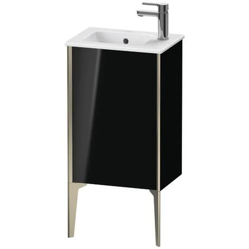 Duravit Xviu 16" x 23" x 11" One Door Floorstanding Vanity Unit With Left Hinge, Black High Gloss Lacquer (XV4480LB140) Special Offer