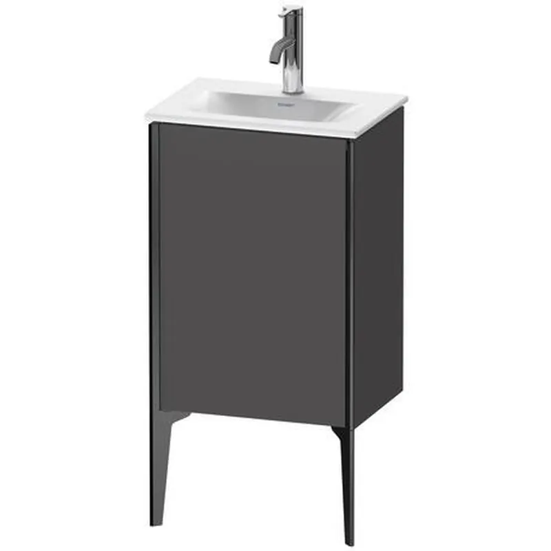 Special Offer Duravit Xviu 17" x 23" x 12" One Door Floorstanding Vanity Unit With Right Hinge, Graphite Matt (XV4068RB249)