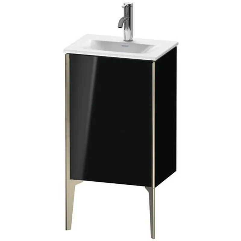 Duravit Xviu 17" x 23" x 12" One Door Floorstanding Vanity Unit With Right Hinge, Black High Gloss Lacquer (XV4068RB140) Warranty Included