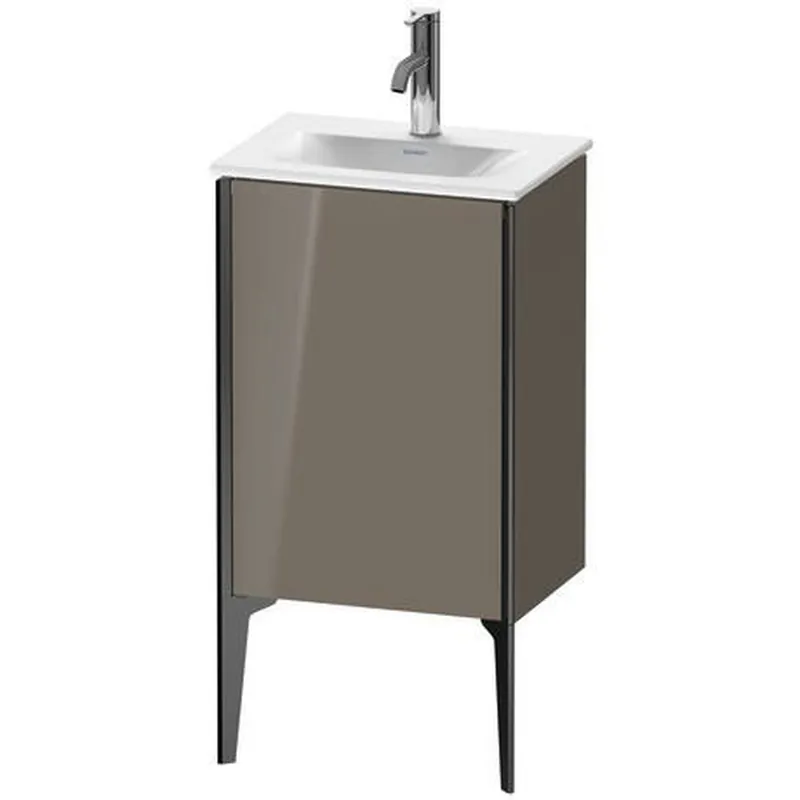 Duravit Xviu 17" x 23" x 12" One Door Floorstanding Vanity Unit With Left Hinge, Flannel Grey High Gloss Lacquer (XV4068LB289) Super Sale