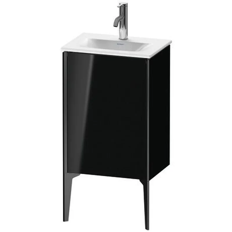 Duravit Xviu 17" x 23" x 12" One Door Floorstanding Vanity Unit With Left Hinge, Black High Gloss Lacquer (XV4068LB240) Same Day Shipping