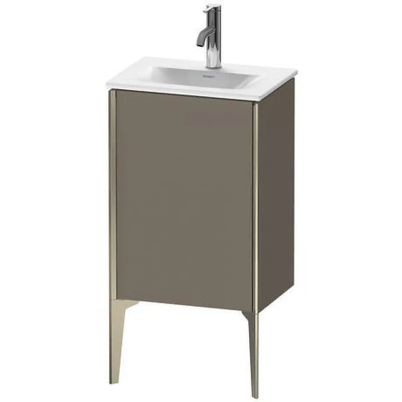 Bargain Duravit Xviu 17" x 23" x 12" One Door Floorstanding Vanity Unit With Left Hinge, Flannel Grey Satin Matt Lacquer (XV4068LB190)