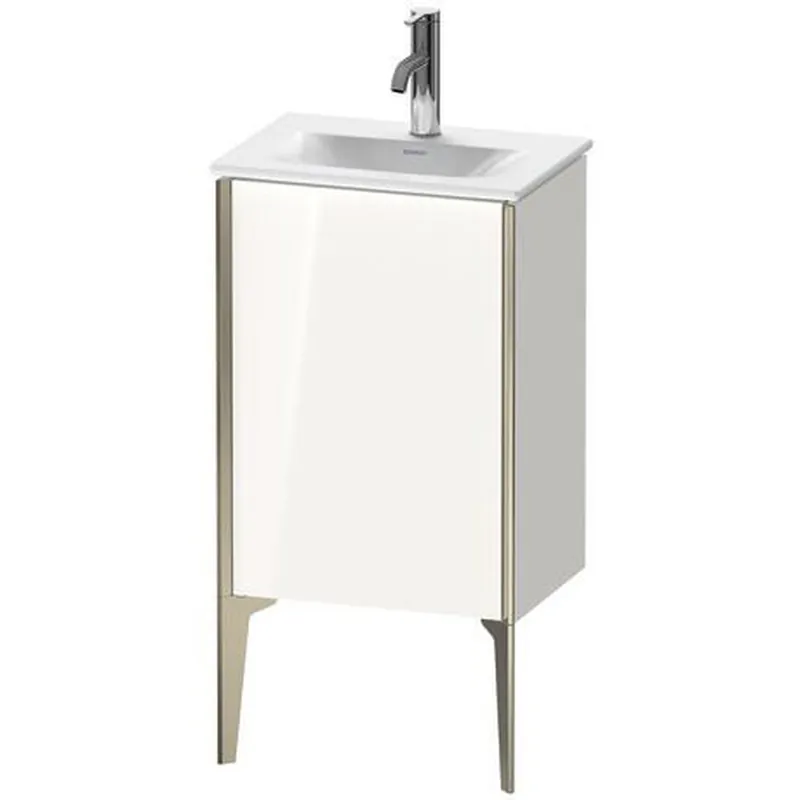 Limited Edition Duravit Xviu 17" x 23" x 12" One Door Floorstanding Vanity Unit With Left Hinge, White High Gloss Lacquer (XV4068LB185)
