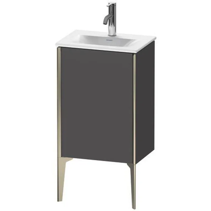 Duravit Xviu 17" x 23" x 12" One Door Floorstanding Vanity Unit With Left Hinge, Graphite Matt (XV4068LB149) Hassle-Free Returns