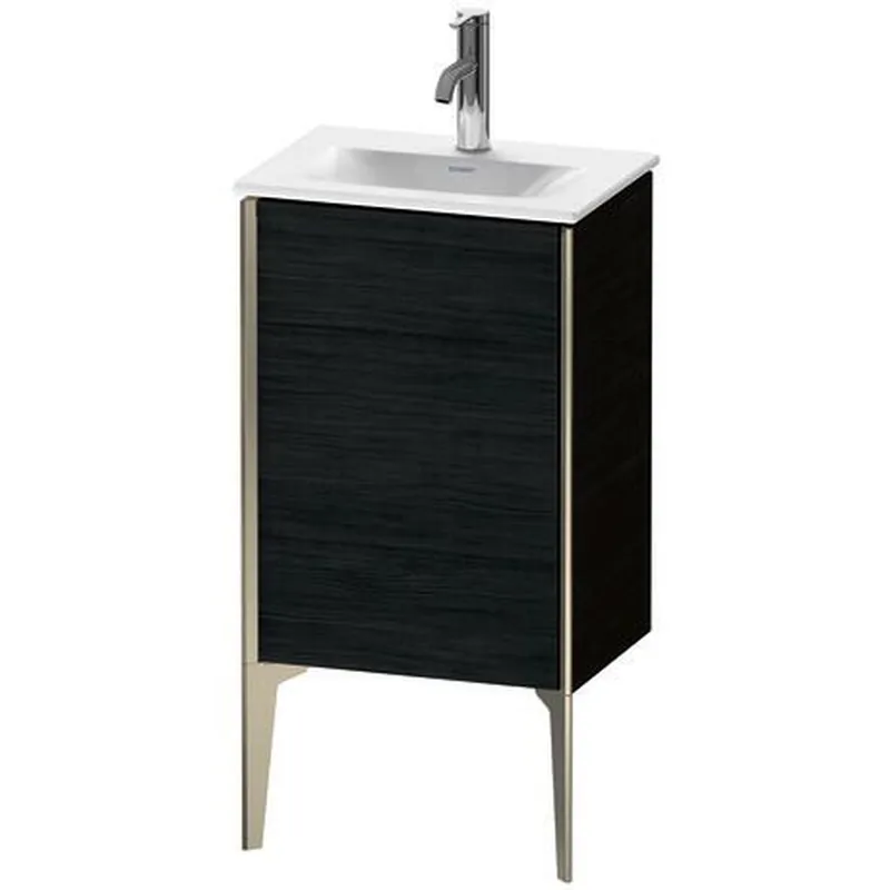 High Quality Duravit Xviu 17" x 23" x 12" One Door Floorstanding Vanity Unit With Left Hinge, Oak Black (XV4068LB116)