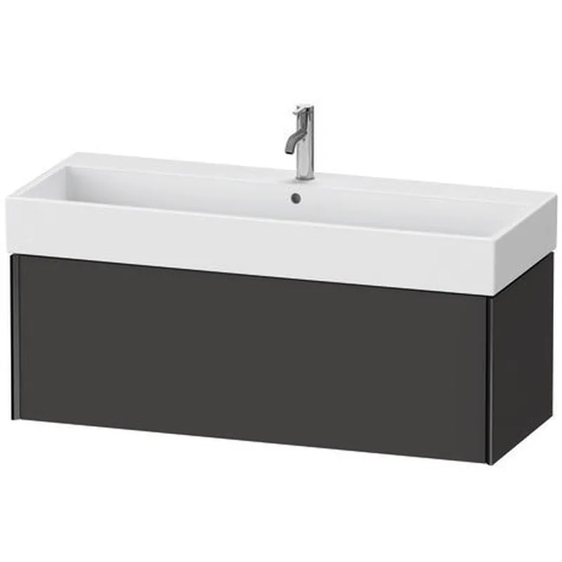 Duravit Xviu 47" x 16" x 18" One Drawer Wall-Mount Vanity Unit, Graphite Super Matt (XV42380B280) Luxury