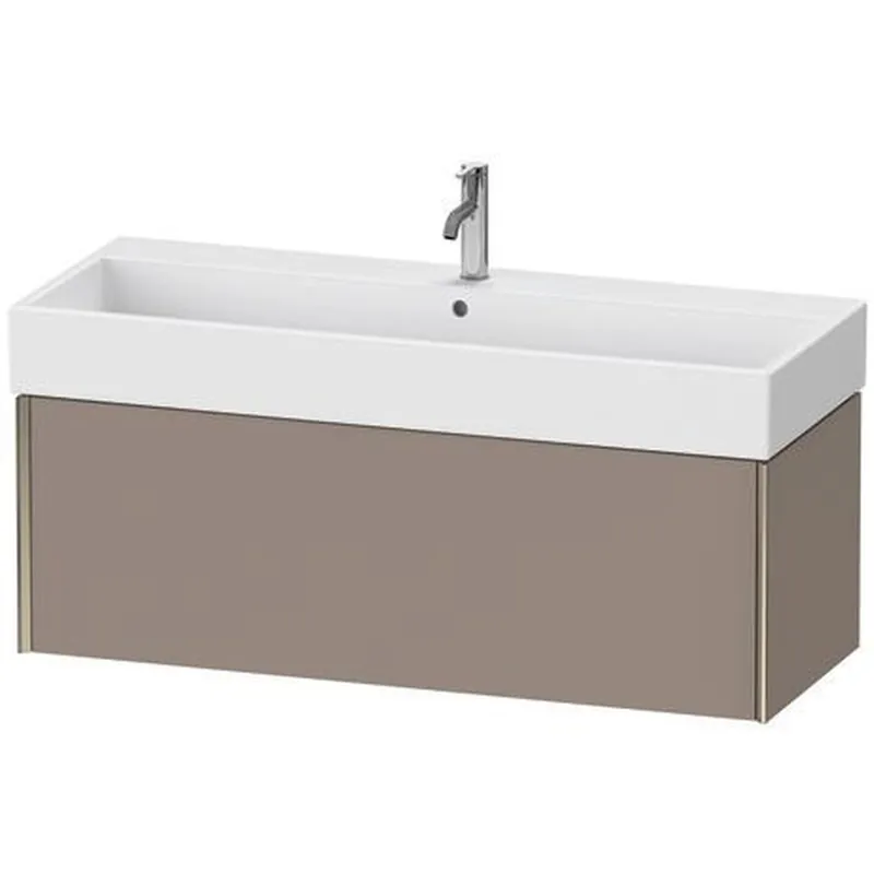 One Day Deal Duravit Xviu 47" x 16" x 18" One Drawer Wall-Mount Vanity Unit, Basalt Matt (XV42380B143)