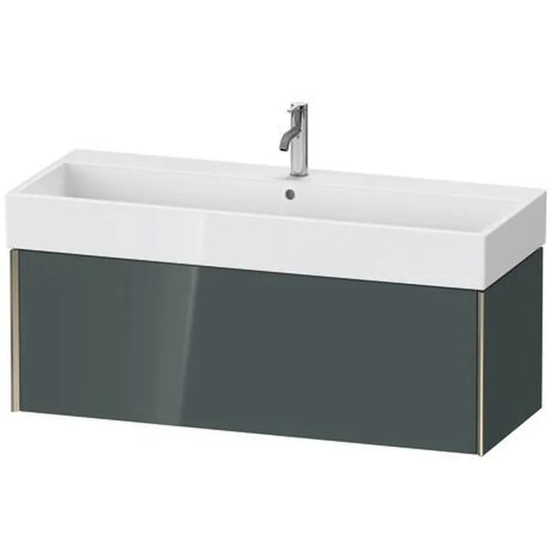 Next Day Delivery Duravit Xviu 47" x 16" x 18" One Drawer Wall-Mount Vanity Unit, Dolomiti Grey High Gloss Lacquer (XV42380B138)