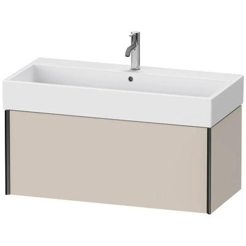 Free Delivery Duravit Xviu 39" x 16" x 18" One Drawer Wall-Mount Vanity Unit, Taupe Matt (XV42370B291)