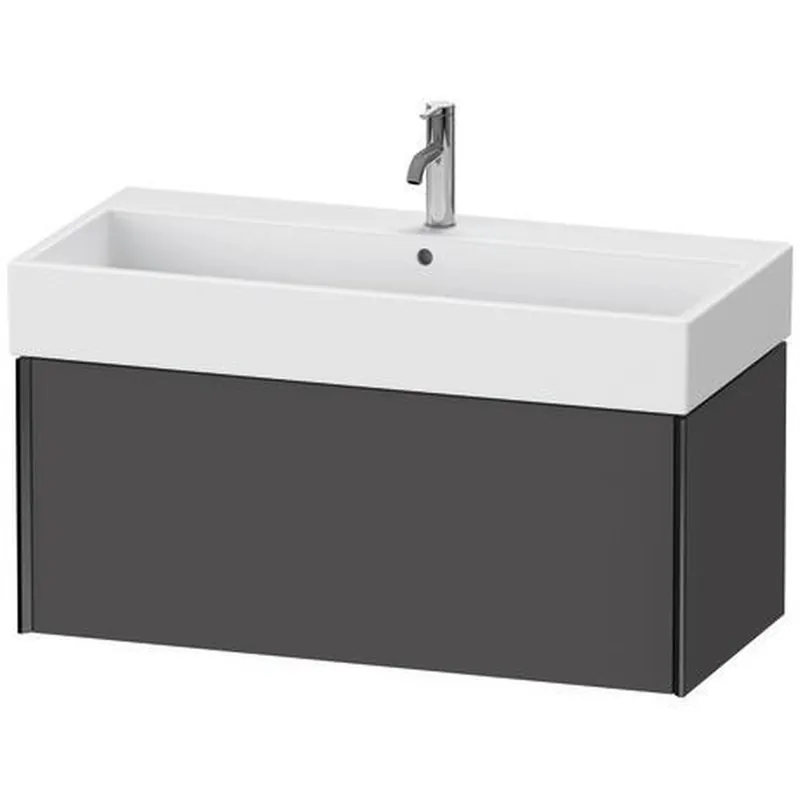 Free Shipping Duravit Xviu 39" x 16" x 18" One Drawer Wall-Mount Vanity Unit, Graphite Matt (XV42370B249)