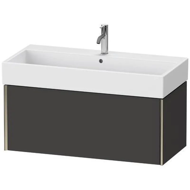 Exclusive Duravit Xviu 39" x 16" x 18" One Drawer Wall-Mount Vanity Unit, Graphite Super Matt (XV42370B180)