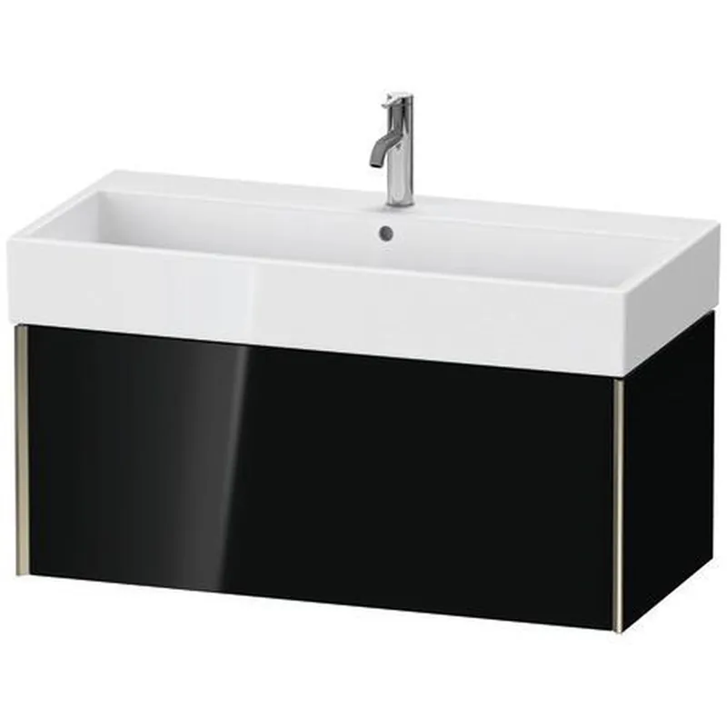 Duravit Xviu 39" x 16" x 18" One Drawer Wall-Mount Vanity Unit, Black High Gloss Lacquer (XV42370B140) Best Price