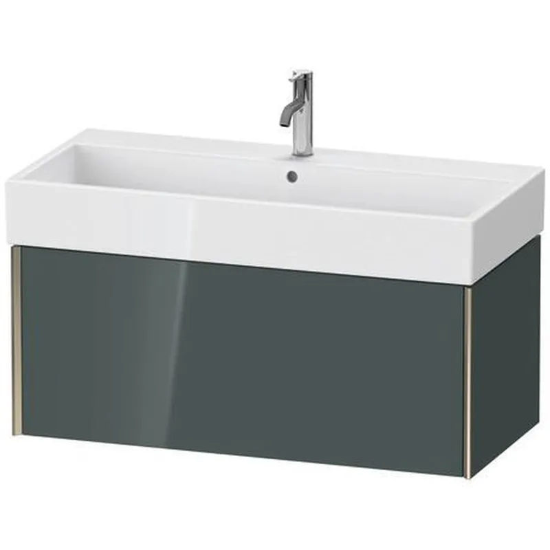Fast Shipping Duravit Xviu 39" x 16" x 18" One Drawer Wall-Mount Vanity Unit, Dolomiti Grey High Gloss Lacquer (XV42370B138)
