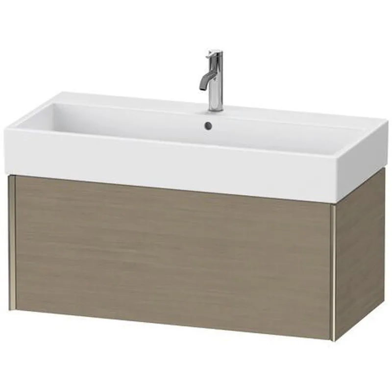 Duravit Xviu 39" x 16" x 18" One Drawer Wall-Mount Vanity Unit, Oak Terra (XV42370B135) Direct From Factory