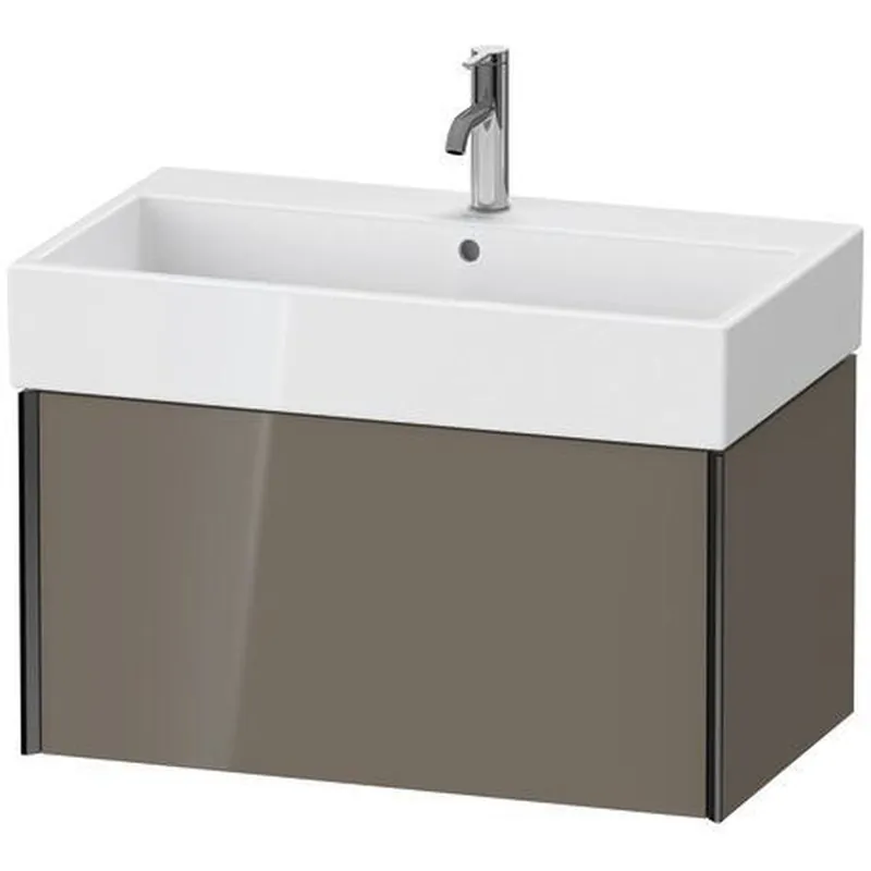 Same Day Shipping Duravit Xviu 31" x 16" x 18" One Drawer Wall-Mount Vanity Unit, Flannel Grey High Gloss Lacquer (XV42360B289)