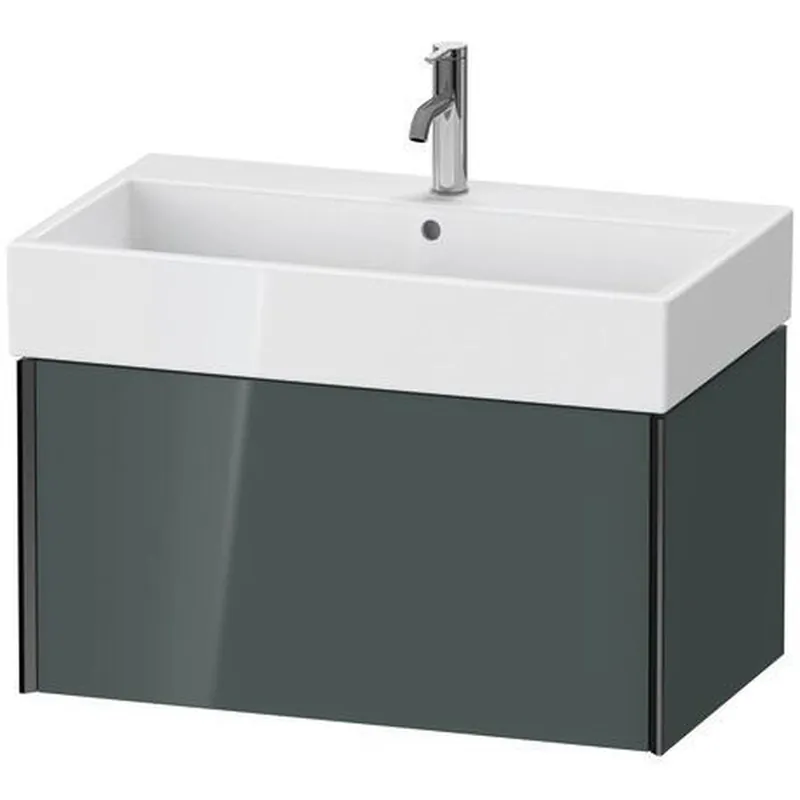 Certified Duravit Xviu 31" x 16" x 18" One Drawer Wall-Mount Vanity Unit, Dolomiti Grey High Gloss Lacquer (XV42360B238)