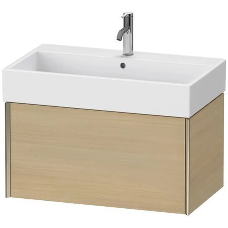 Latest Duravit Xviu 31" x 16" x 18" One Drawer Wall-Mount Vanity Unit, Mediterreanean Oak Real Wood Veneer (XV42360B171)