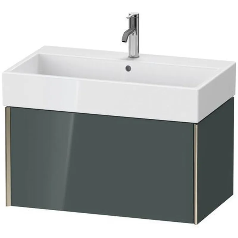Free Returns Duravit Xviu 31" x 16" x 18" One Drawer Wall-Mount Vanity Unit, Dolomiti Grey High Gloss Lacquer (XV42360B138)