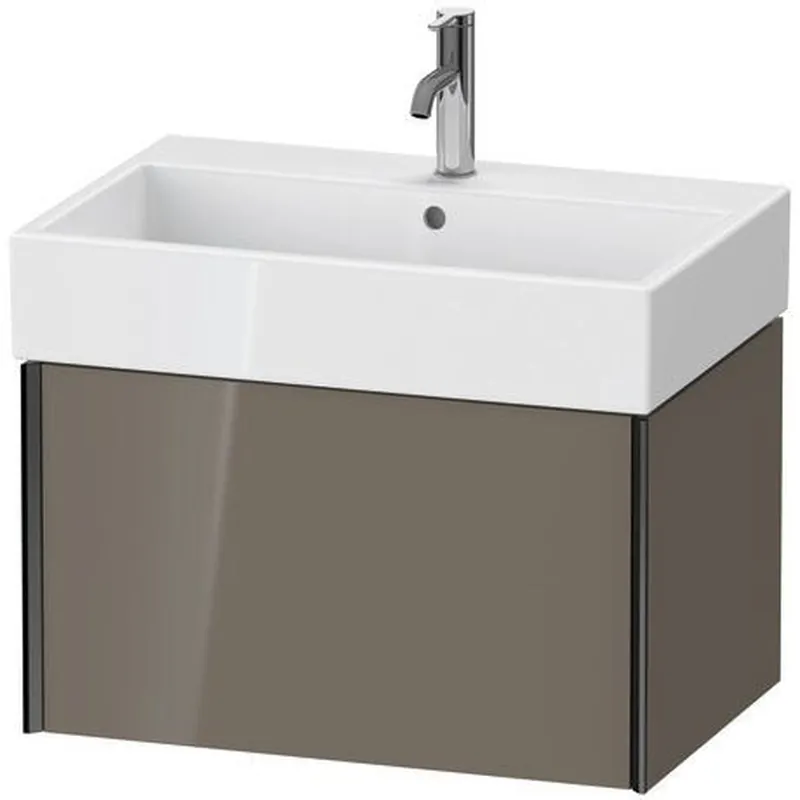 Duravit Xviu 27" x 16" x 18" One Drawer Wall-Mount Vanity Unit, Flannel Grey High Gloss Lacquer (XV42350B289) Original