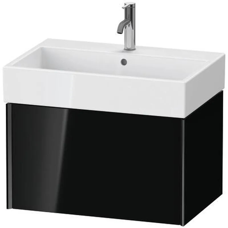 Premium Duravit Xviu 27" x 16" x 18" One Drawer Wall-Mount Vanity Unit, Black High Gloss Lacquer (XV42350B240)