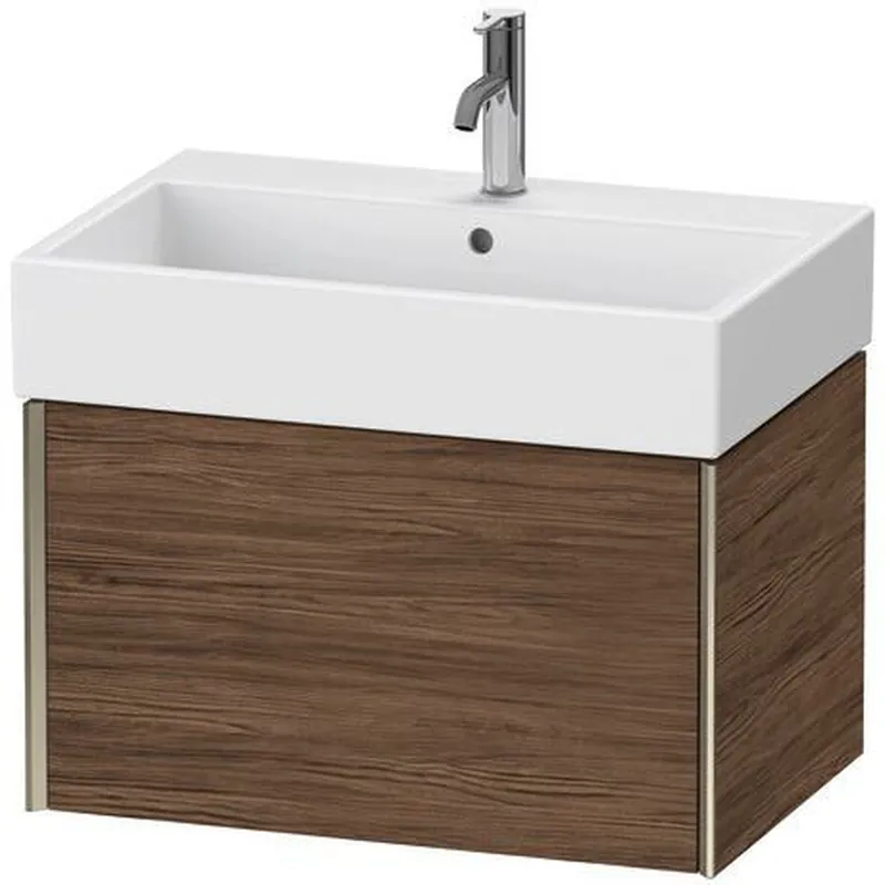 Duravit Xviu 27" x 16" x 18" One Drawer Wall-Mount Vanity Unit, Walnut Dark (XV42350B121) Handmade