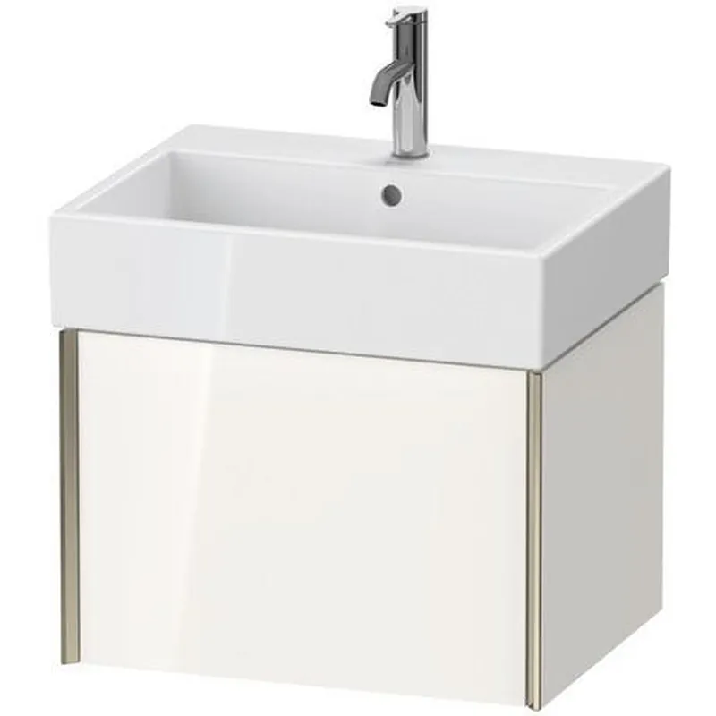 Original Duravit Xviu 23" x 16" x 18" One Drawer Wall-Mount Vanity Unit, White High Gloss Lacquer (XV42340B185)