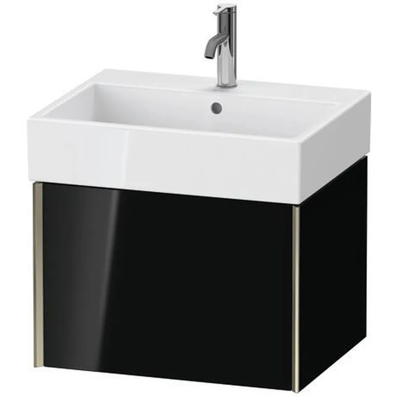 Limited Offer Duravit Xviu 23" x 16" x 18" One Drawer Wall-Mount Vanity Unit, Black High Gloss Lacquer (XV42340B140)