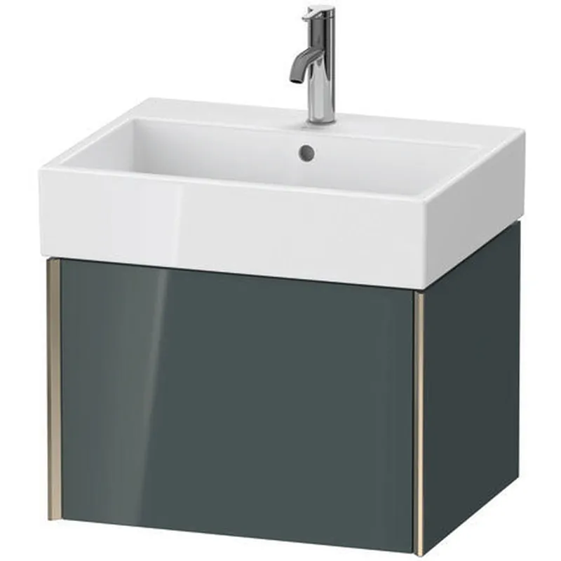 Duravit Xviu 23" x 16" x 18" One Drawer Wall-Mount Vanity Unit, Dolomiti Grey High Gloss Lacquer (XV42340B138) Premium