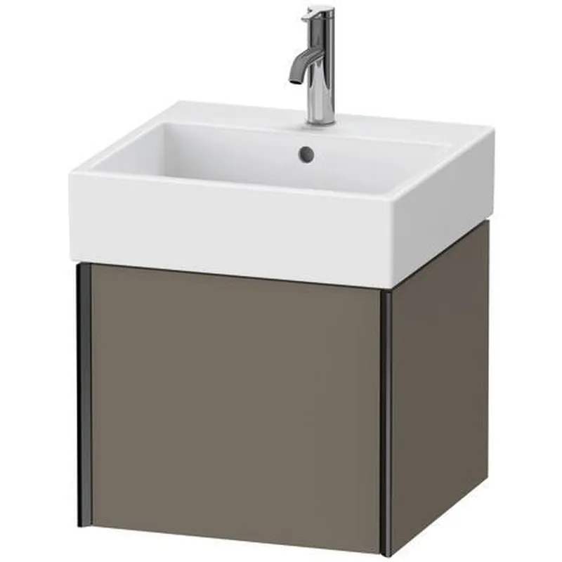 Duravit Xviu 19" x 16" x 18" One Drawer Wall-Mount Vanity Unit, Flannel Grey Satin Matt Lacquer (XV42330B290) Crafted
