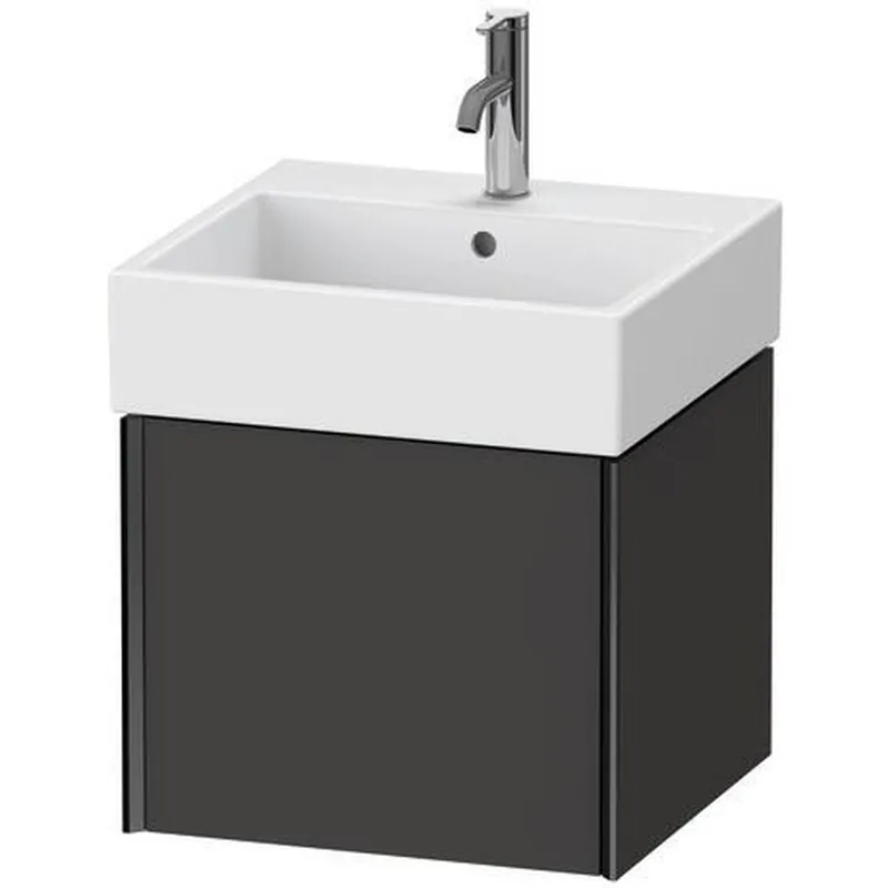 Budget Duravit Xviu 19" x 16" x 18" One Drawer Wall-Mount Vanity Unit, Graphite Super Matt (XV42330B280)