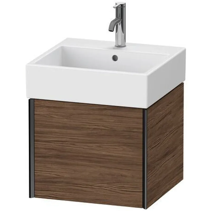 Professional Grade Duravit Xviu 19" x 16" x 18" One Drawer Wall-Mount Vanity Unit, Walnut Dark (XV42330B221)