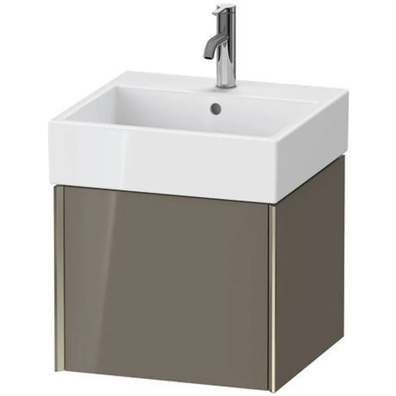 Hassle-Free Returns Duravit Xviu 19" x 16" x 18" One Drawer Wall-Mount Vanity Unit, Flannel Grey High Gloss Lacquer (XV42330B189)
