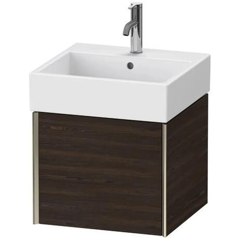 Same Day Shipping Duravit Xviu 19" x 16" x 18" One Drawer Wall-Mount Vanity Unit, Brushed Walnut Real Wood Veneer (XV42330B169)
