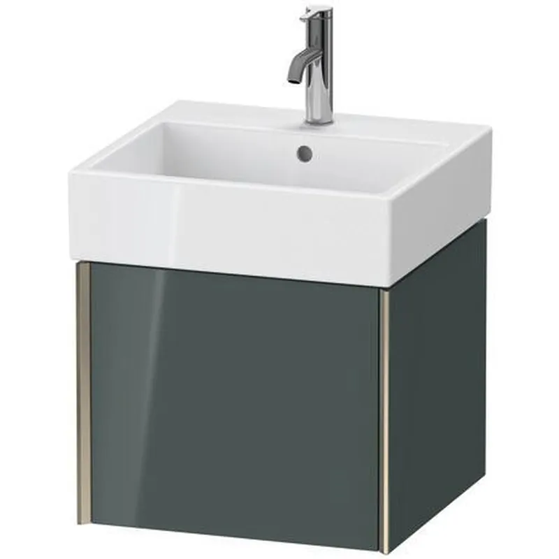 Final Sale Duravit Xviu 19" x 16" x 18" One Drawer Wall-Mount Vanity Unit, Dolomiti Grey High Gloss Lacquer (XV42330B138)