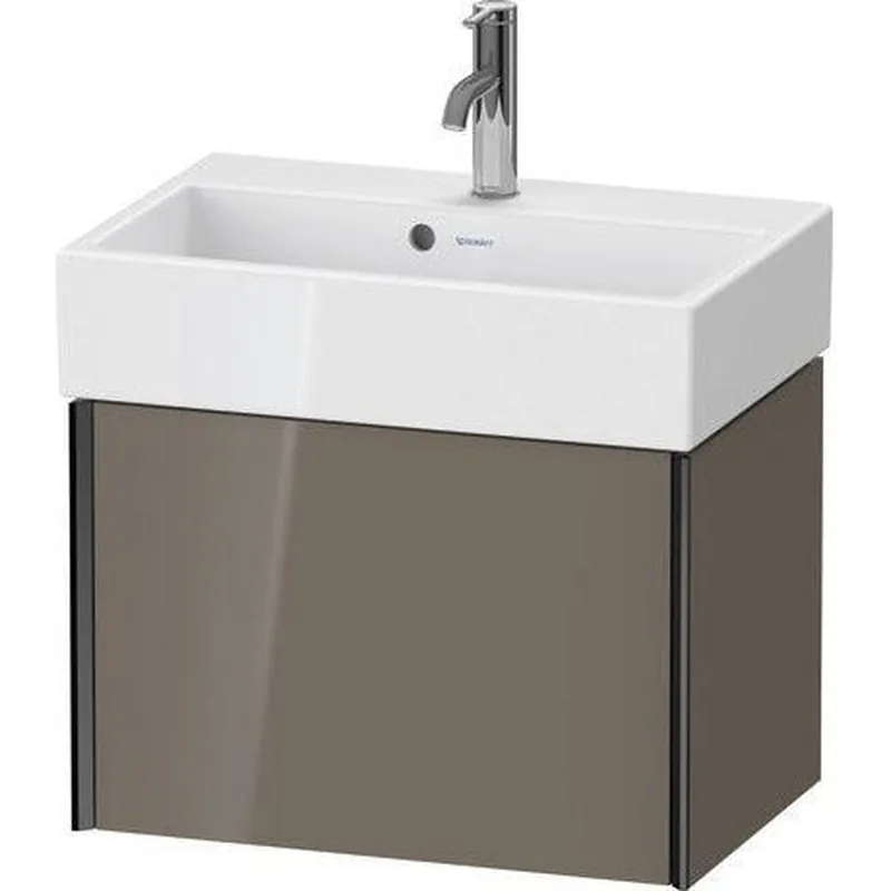Premium Duravit Xviu 23" x 16" x 15" One Drawer Wall-Mount Vanity Unit, Flannel Grey High Gloss Lacquer (XV42160B289)