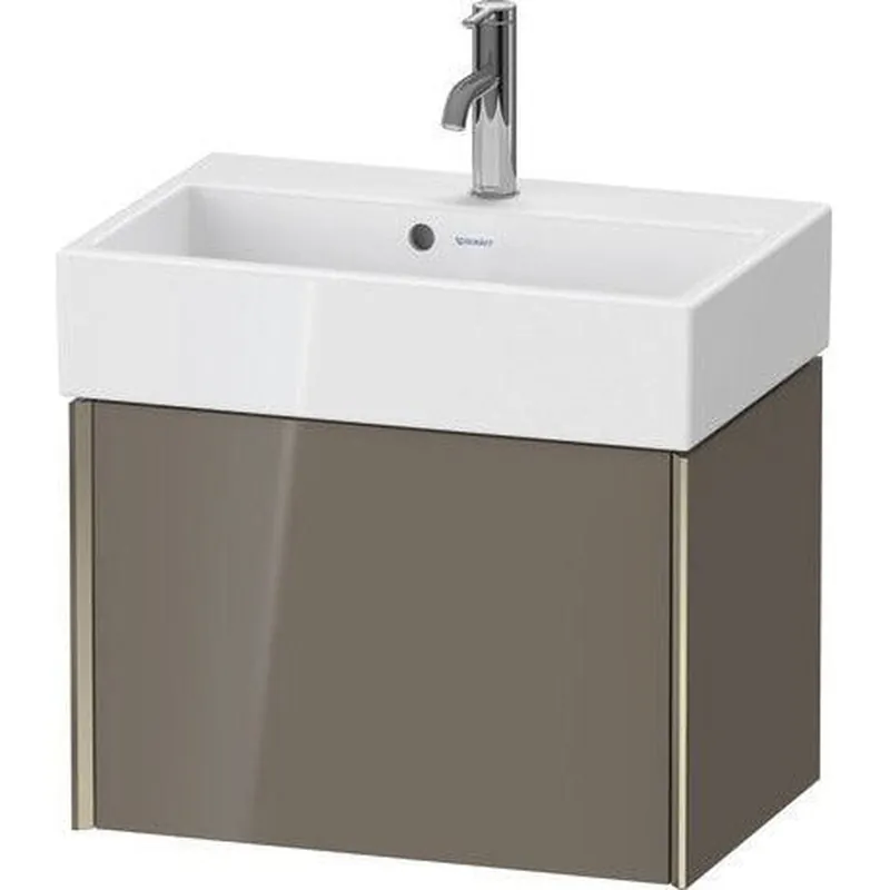 Money Back Guarantee Duravit Xviu 23" x 16" x 15" One Drawer Wall-Mount Vanity Unit, Flannel Grey High Gloss Lacquer (XV42160B189)