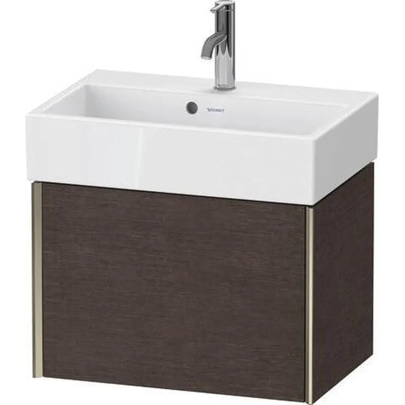 Clearance Duravit Xviu 23" x 16" x 15" One Drawer Wall-Mount Vanity Unit, Brushed Dark Oak Real Wood Veneer (XV42160B172)
