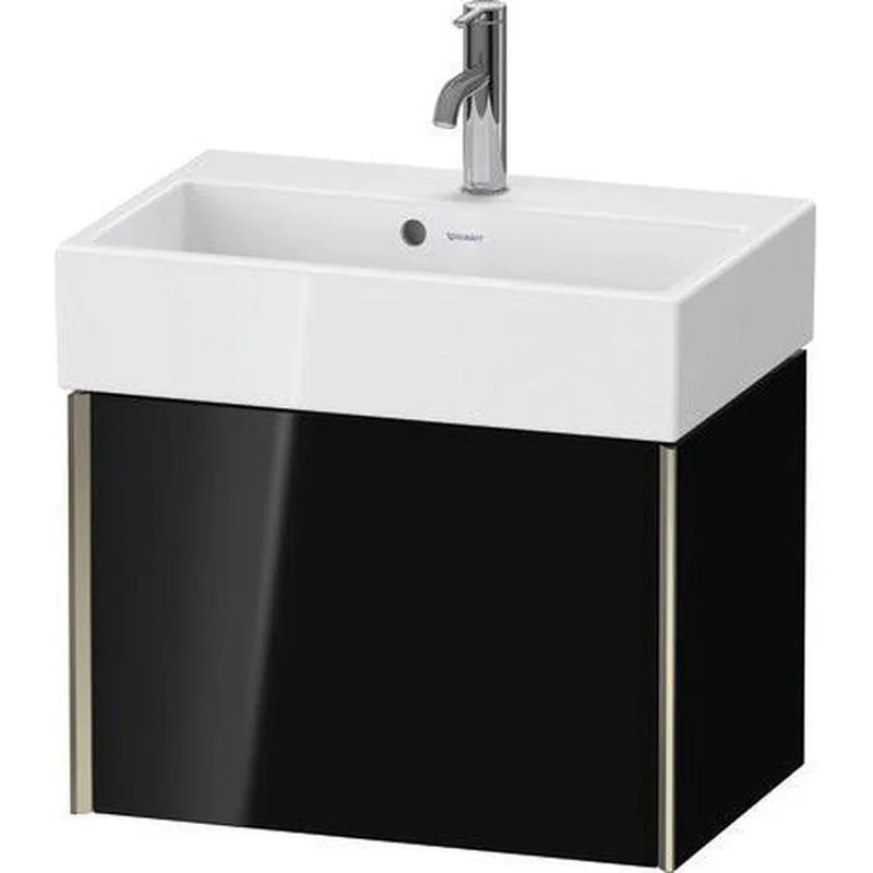 Place Order Duravit Xviu 23" x 16" x 15" One Drawer Wall-Mount Vanity Unit, Black High Gloss Lacquer (XV42160B140)