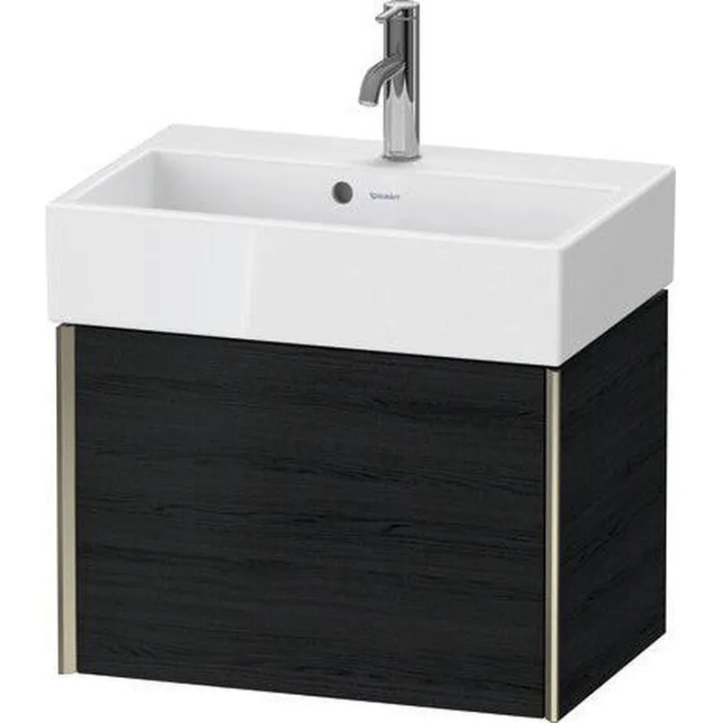 Worldwide Shipping Duravit Xviu 23" x 16" x 15" One Drawer Wall-Mount Vanity Unit, Oak Black (XV42160B116)