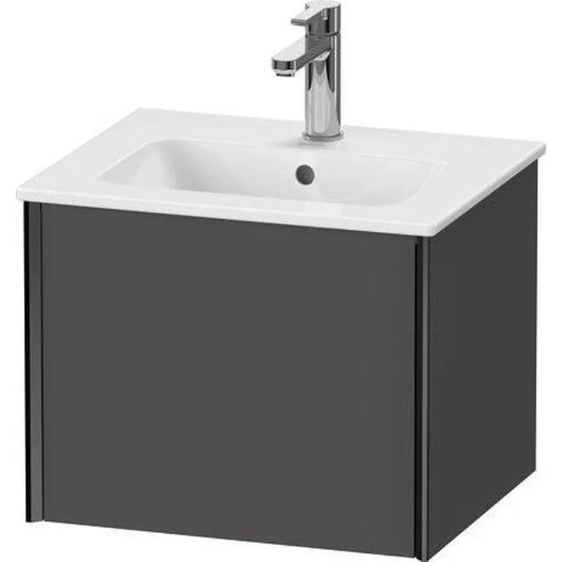 Handmade Duravit Xviu 20" x 16" x 17" One Drawer Wall-Mount Vanity Unit, Graphite Matt (XV42150B249)