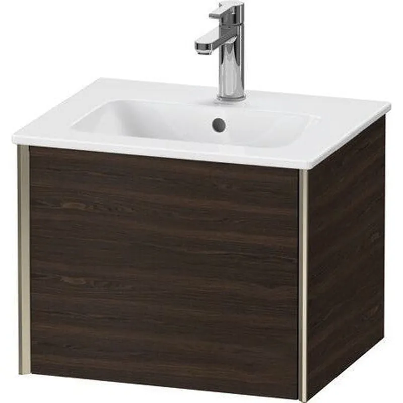 Instant Buy Duravit Xviu 20" x 16" x 17" One Drawer Wall-Mount Vanity Unit, Brushed Walnut Real Wood Veneer (XV42150B169)