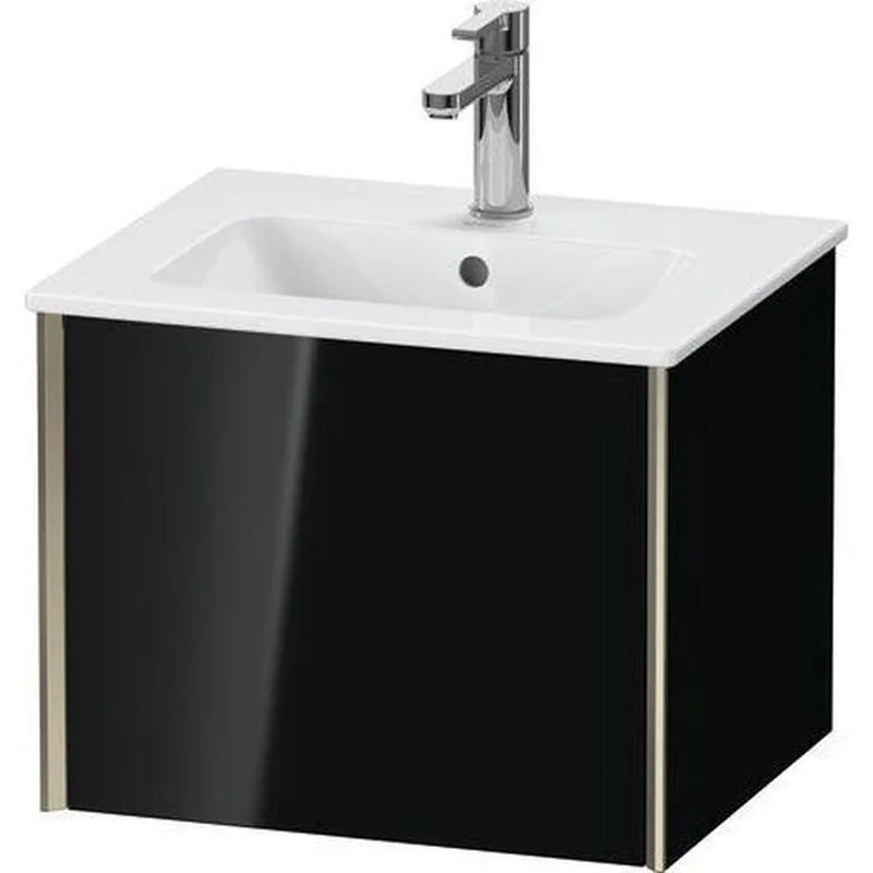 Today Only Duravit Xviu 20" x 16" x 17" One Drawer Wall-Mount Vanity Unit, Black High Gloss Lacquer (XV42150B140)