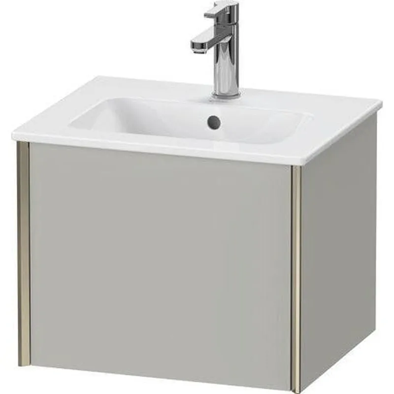 Limited Time Duravit Xviu 20" x 16" x 17" One Drawer Wall-Mount Vanity Unit, Concrete Grey Matt (XV42150B107)