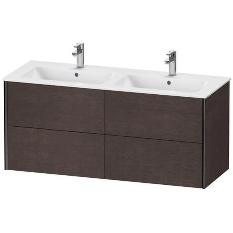 Certified Duravit Xviu 50" x 22" x 19" Four Drawer Wall-Mount Vanity Unit, Brushed Dark Oak Real Wood Veneer (XV41290B272)