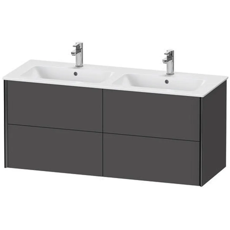 Popular Duravit Xviu 50" x 22" x 19" Four Drawer Wall-Mount Vanity Unit, Graphite Matt (XV41290B249)