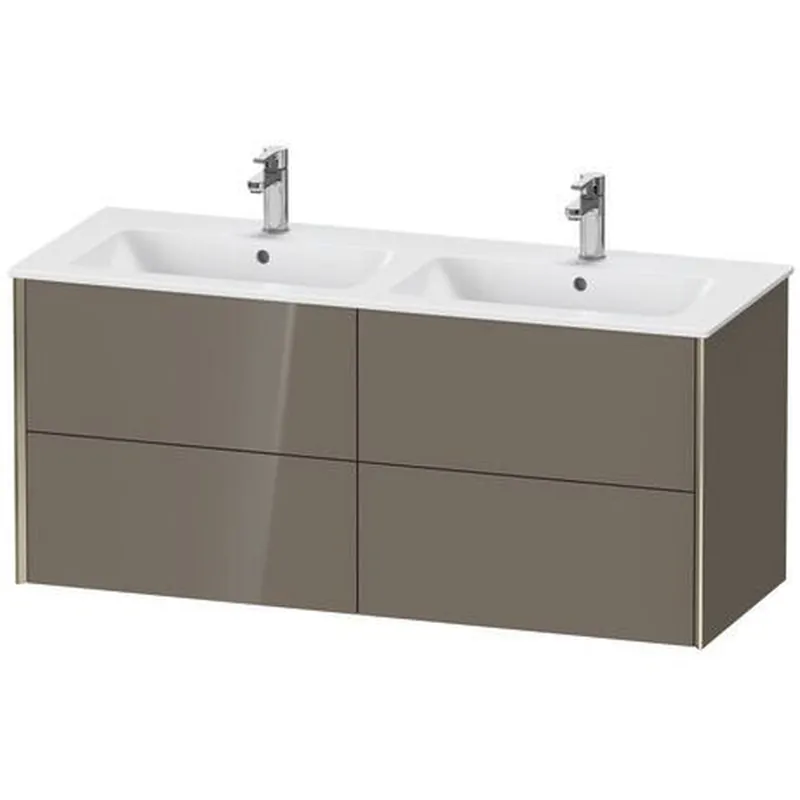 Duravit Xviu 50" x 22" x 19" Four Drawer Wall-Mount Vanity Unit, Flannel Grey High Gloss Lacquer (XV41290B189) Limited Offer
