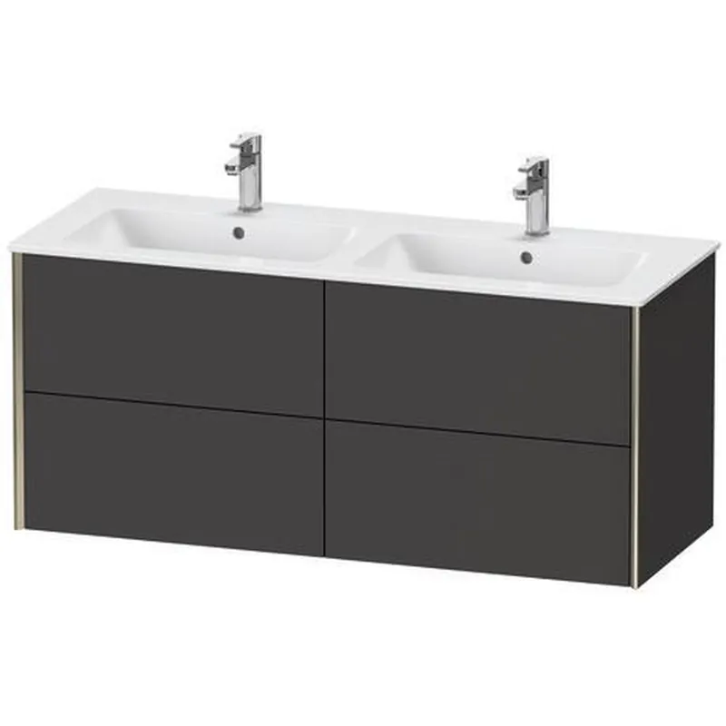 Duravit Xviu 50" x 22" x 19" Four Drawer Wall-Mount Vanity Unit, Graphite Super Matt (XV41290B180) Flash Sale