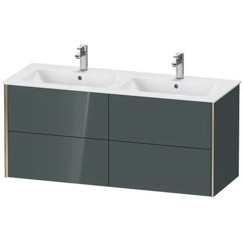 Must Have Duravit Xviu 50" x 22" x 19" Four Drawer Wall-Mount Vanity Unit, Dolomiti Grey High Gloss Lacquer (XV41290B138)