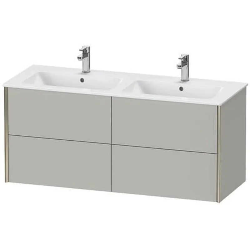 Warranty Included Duravit Xviu 50" x 22" x 19" Four Drawer Wall-Mount Vanity Unit, Concrete Grey Matt (XV41290B107)