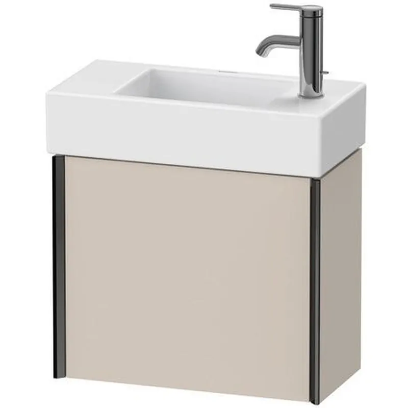 Duravit Xviu 19" x 16" x 9" One Door Wall-Mount Vanity Unit With Right Hinge, Taupe Matt (XV4232RB291) While Supplies Last